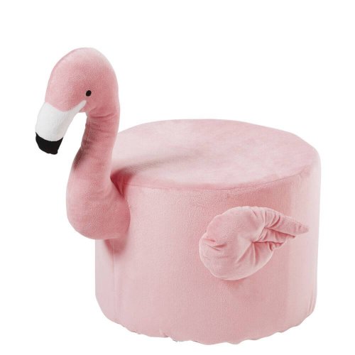 A flamingo bean bag.