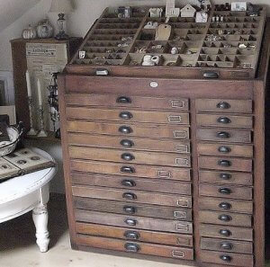 Printing press furniture.