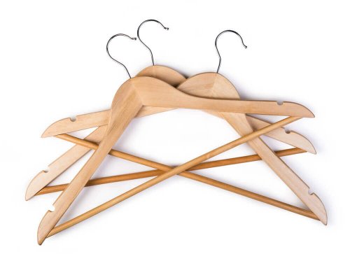 Wooden hangers.