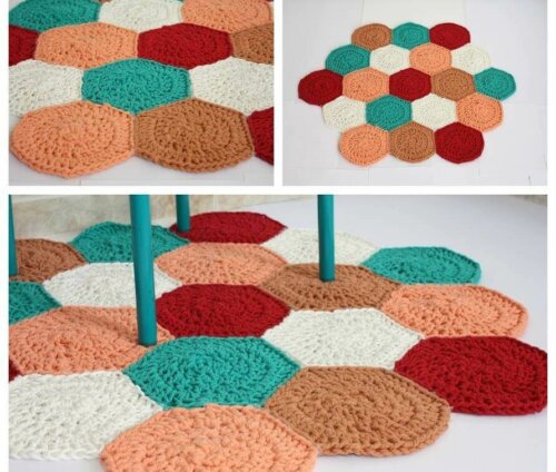 A crochet rug.