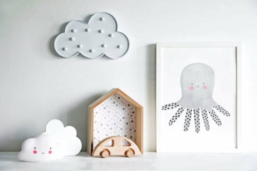 Decor accessories for a nursery.