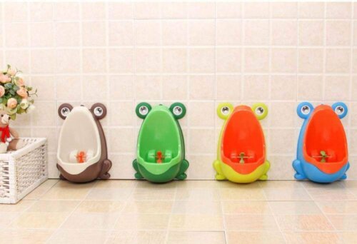You can find urinals for children to help them learn.