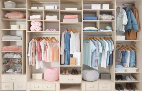 A clean and organized closet.