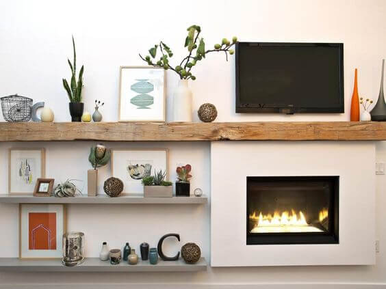 Some modern fireplaces use gas.