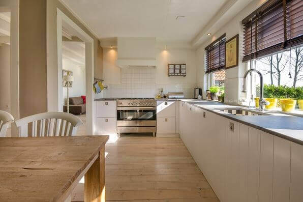 A large kitchen with lots of space.
