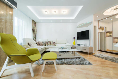 A well-lit living room.