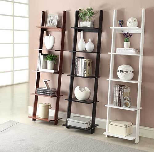 One option for original shelves is a recycled ladder.