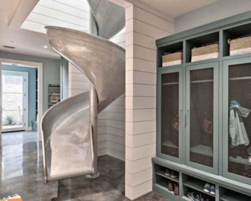 Slides in homes can be creative way to bring fun into the home.