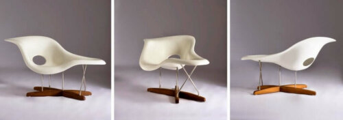 Different styles of a white chair.