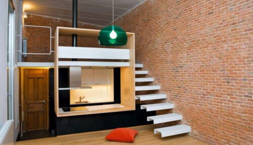 An apartment that takes advantage of vertical space.