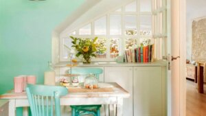 Water green and toasted tones.