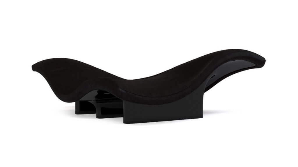 A black Wave Organic couch.