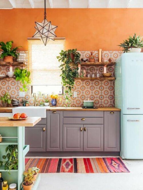 A colorful kitchen impacts our mood.