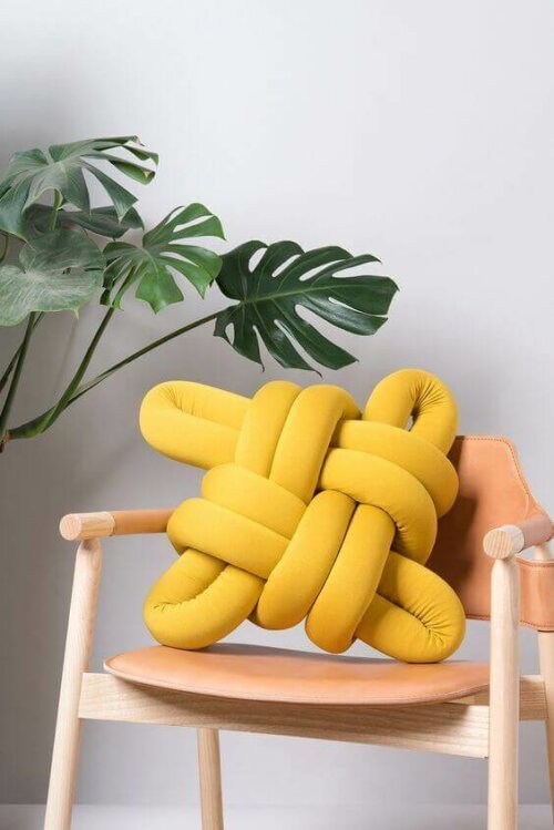 A woven pillow.