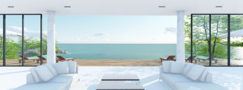 A Mediterranean-style beach house.