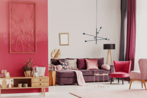 An interior decor with contrasting colors.