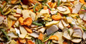 Dried fruit and veg.
