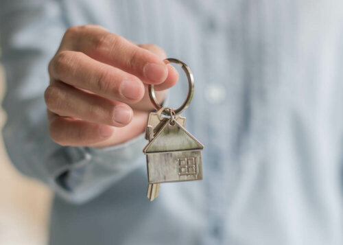 A house-shaped keychain.