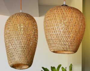 Bamboo lamps.