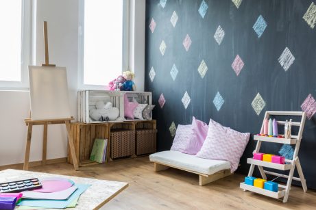 A childrens library for very young filled with small furniture and fun activities