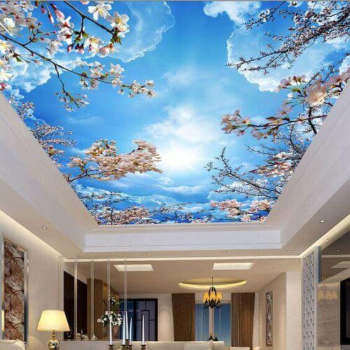 A vinyl ceiling.