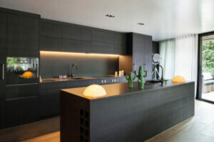 Matte black kitchens.