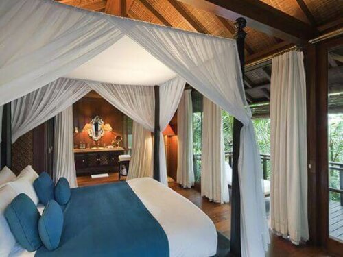 An elaborate bedroom design.