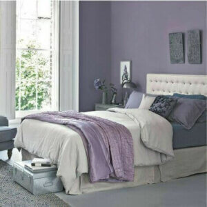 Blue, gray and lavender color scheme.