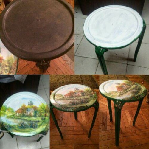 Pattern paper on the surface of a table.