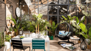 Hanging chairs at Maisons du Monde.