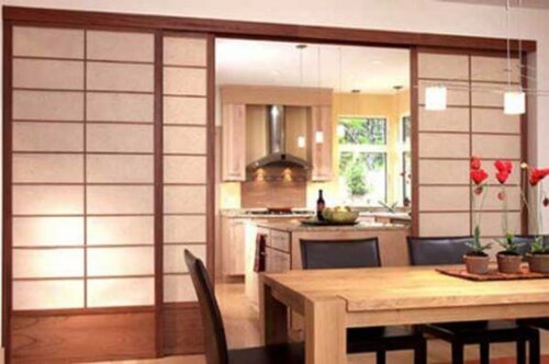 Asian-style sliding doors.