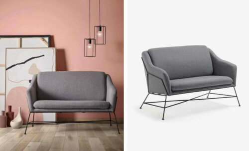 A gray sofa from Kave Home.