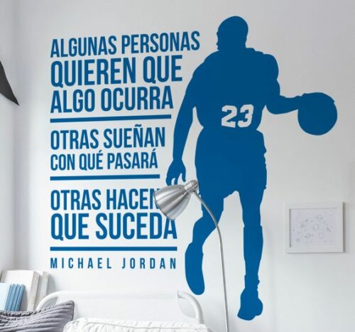 Wall stickers are one way to incorporate sports motifs.