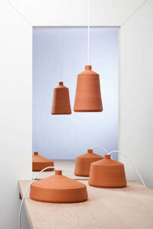 Clay lamps.