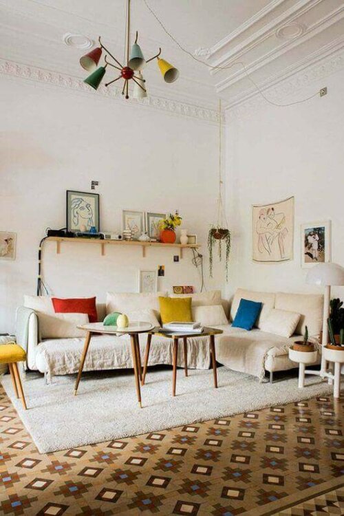 A bright living room design.