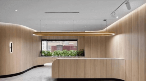 Curved walls that include windows