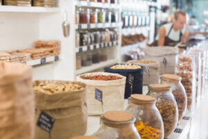 Decorating a food store.
