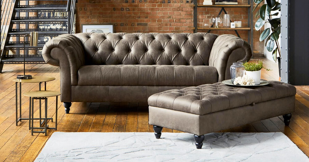 A brown chester sofa