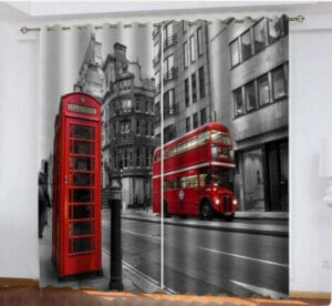 London curtain prints.