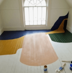 Things you can paint at home: wooden floors.