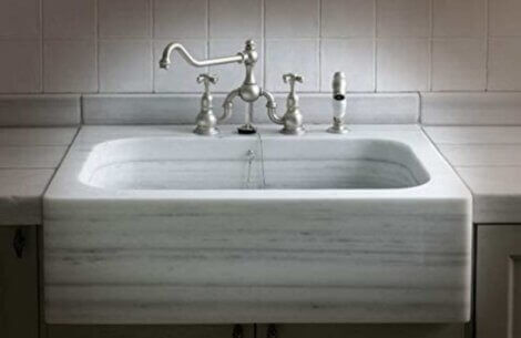 A marble ktichen sink