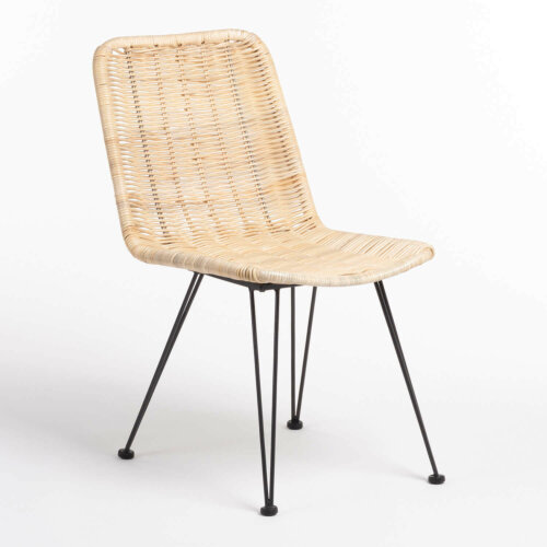 A synthetic rattan chair.