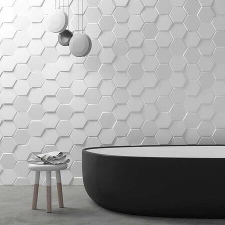 Geometric tiles in the bathroom