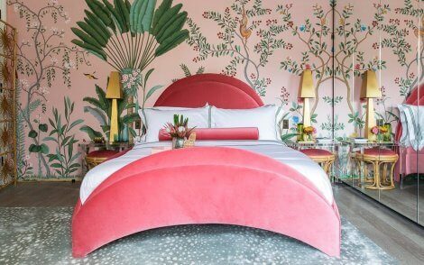 Exotic bedroom decor.