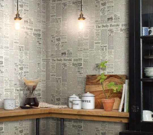 Try Newspaper Wallpaper and These Creations to Decorate