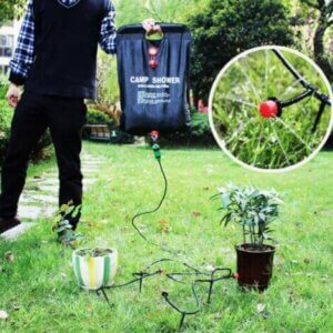 Drip irrigation watering bags.