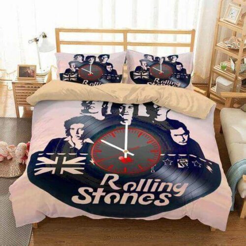 A bedspread of the rolling stones.