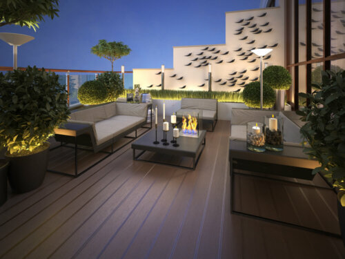A nicely decorated deck.
