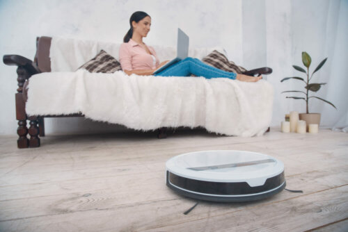 A robot vacuum cleaner.