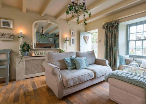 A rustic living room.